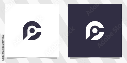 letter cp pc logo design