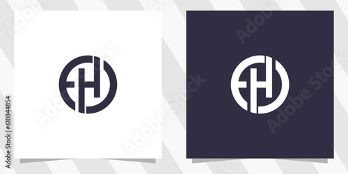 letter eh he logo design
