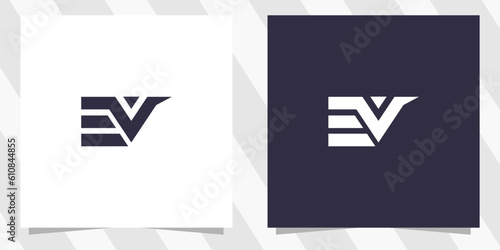 letter ev ve logo design