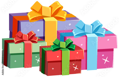 Group of gift box on white background