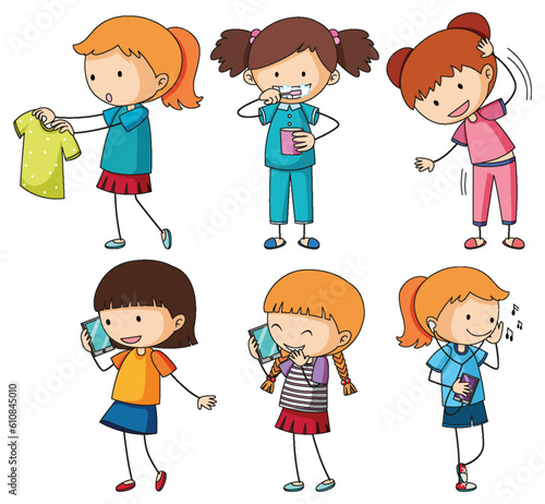 Fun Doodle Kids Doing Various Activities