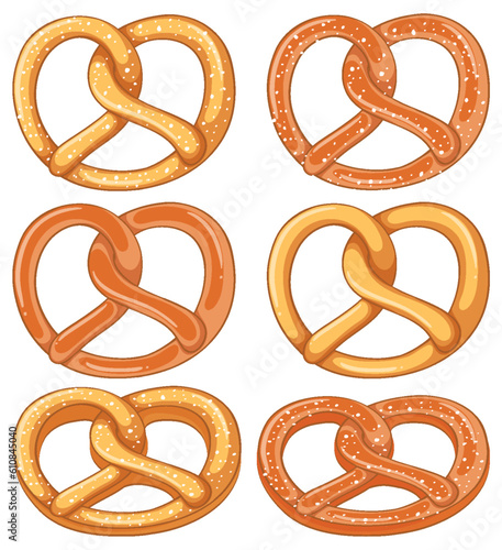 Set of pretzel cartoon