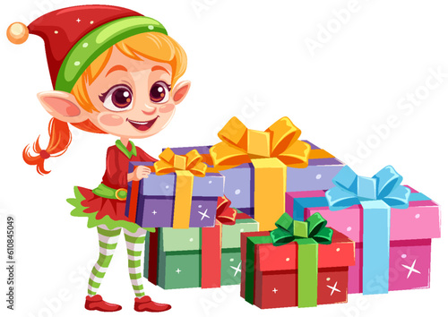 Christmas character with giveaway Christmas gift