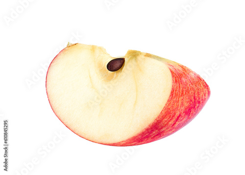 Red apple fruit slice (cut) isolated on transparent png