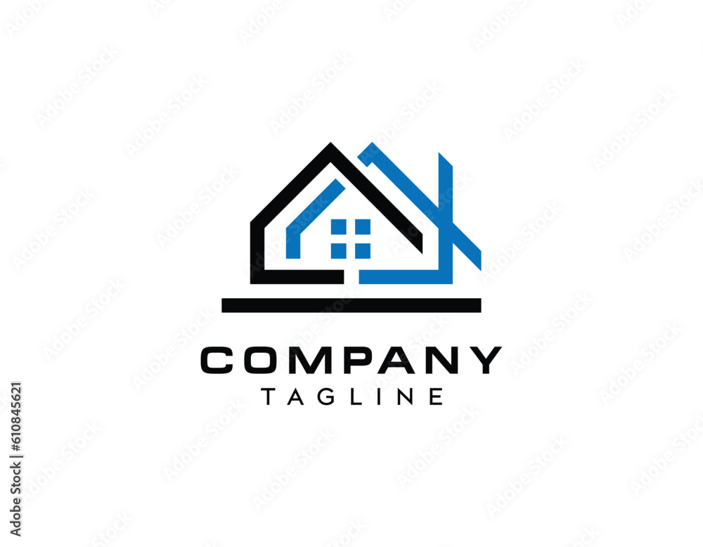 Modern Residential Home Logo Design Template. Real estate logo design, home, house, window, vector design