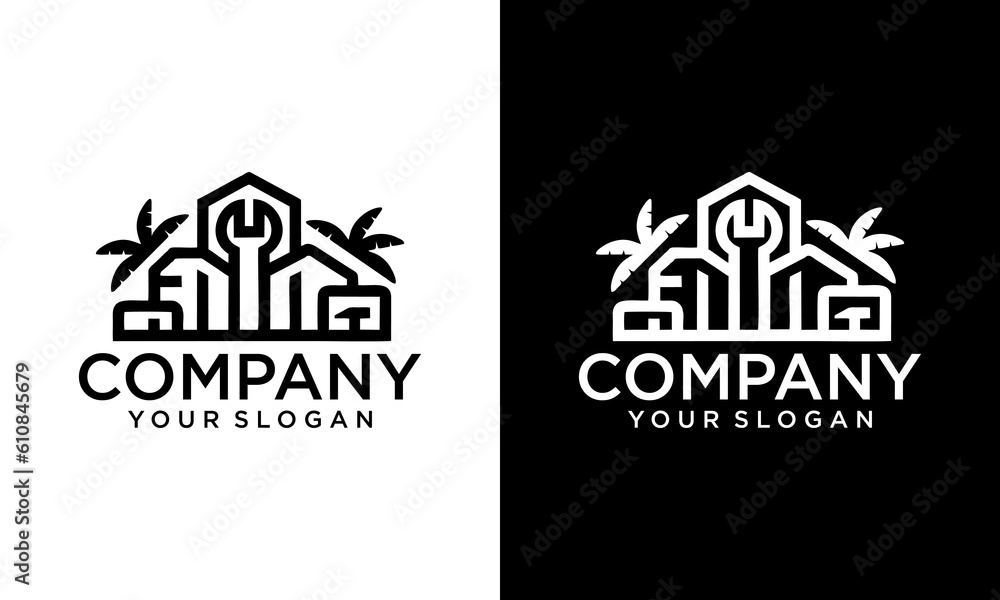 Creative City building  service logo, home repair services, Building service, house fix,house logo,vector logo template