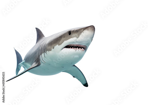 PNG file Ferocious great white shark on transparent background.