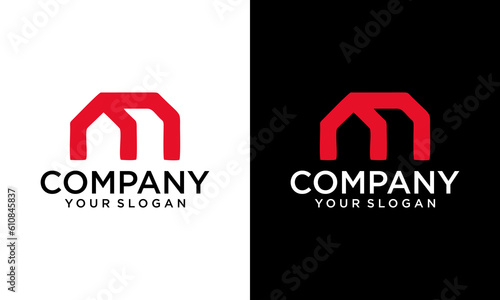 Modern House Letter M Logo for Real Estate