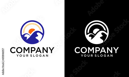 mountain circle logo vector modern simple sophisticated concepts