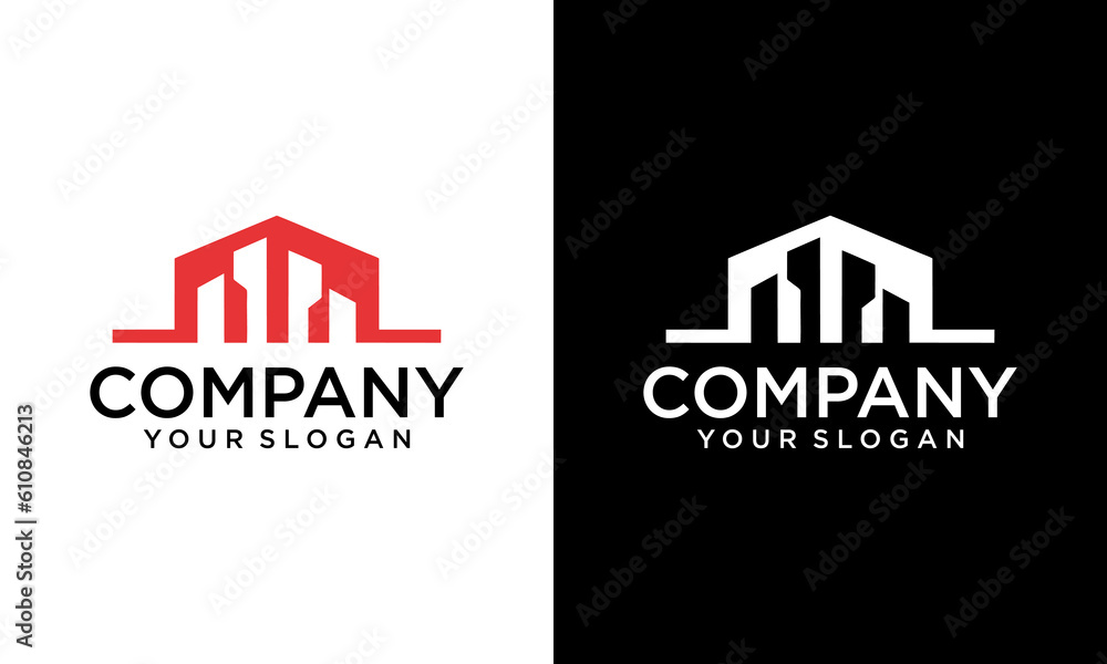 simple and minimalist illustration building logo simple and minimalist illustration building logo