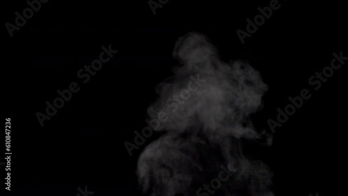 White smoke,steam on a black background.
Slow motion. Shot in 4K resolution at 120fps.