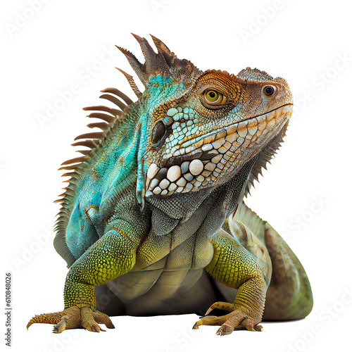 iguana isolated on white generative AI