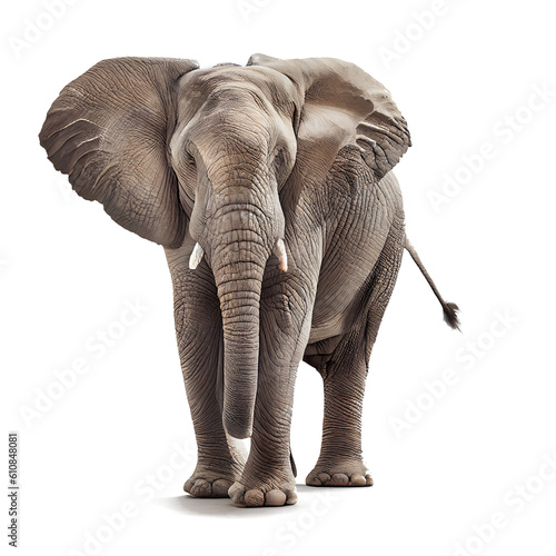 elephant isolated on white generative AI