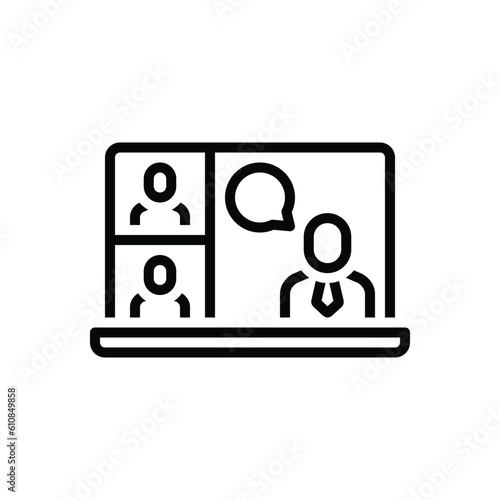 Black line icon for conferencing 