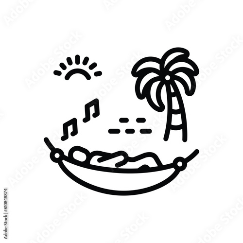 Black line icon for enjoying 