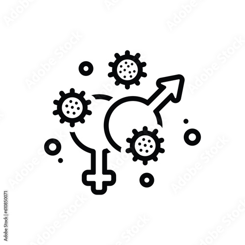 Black line icon for transmitted 
