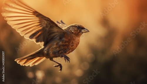 A majestic hawk spreads wings in sunrise generated by AI © grgroup