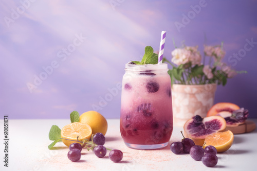 Fresh purple drink , Generative ai	