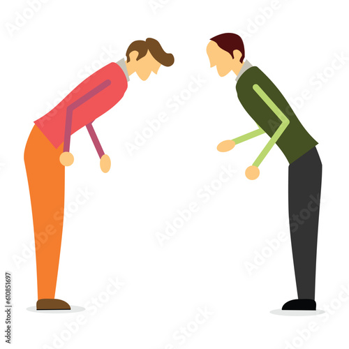 Vector illustration of a man and woman having an argument. Flat style.