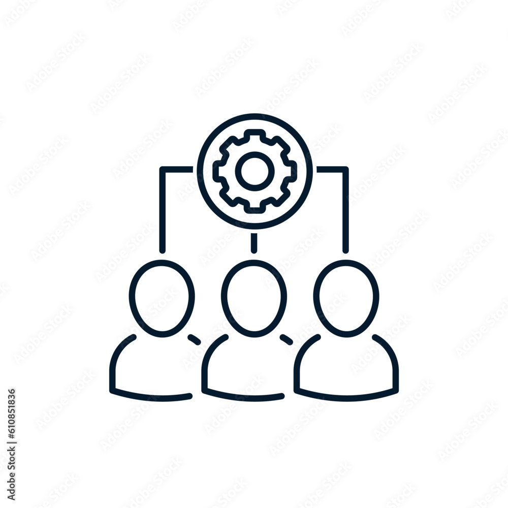 Concept team of specialists, technical support. Vector icon isolated on white background. Concept team of specialists, technical support. Vector icon isolated on white background.