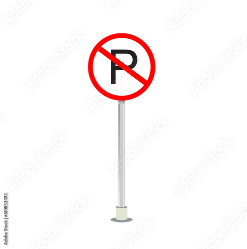 Don't parking sign traffic on white background