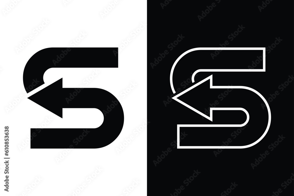 Letter s with growth arrows black and white concept. Very suitable for symbol, logo, company name, brand name, personal name, icon and many more. Letter s with growth arrows black and white concept. Very suitable for symbol, logo, company name, brand name, personal name, icon and many more.