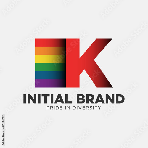 Free Download letter K rainbow color pride community and company initial vector logo design - GFXLoad