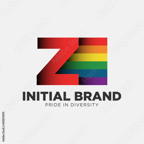 Free Download letter Z rainbow color pride community and company initial vector logo design - GFXLoad