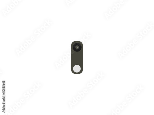 doorbell on the wall of the house with a surveillance camera vector illustration, The female hand presses a button doorbell with camera and intercom vector design for new business