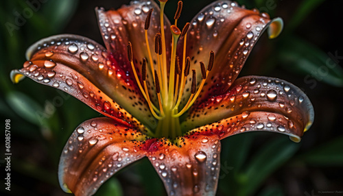 Vibrant gerbera daisy reflects fragility in nature generated by AI