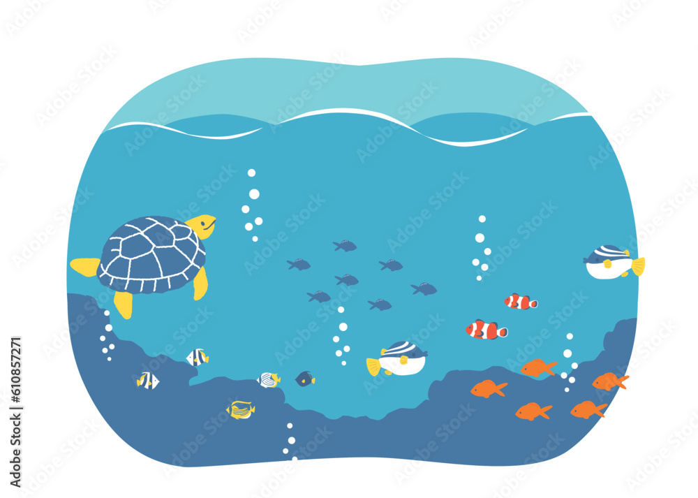 Naklejka premium 海の生き物たち SDGs14 海の豊かさを守ろう