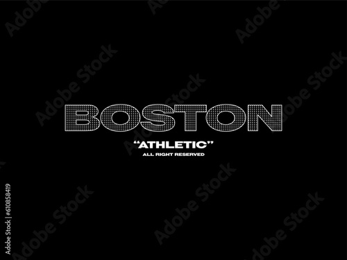 Streetwear clothing Boston typography vector template graphic tees ready for print