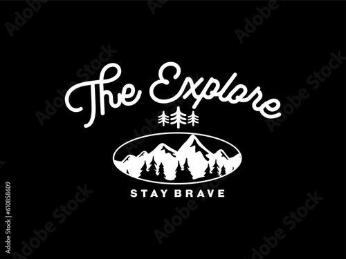 Streetwear clothing The Explore typography vector template graphic tees ready for print