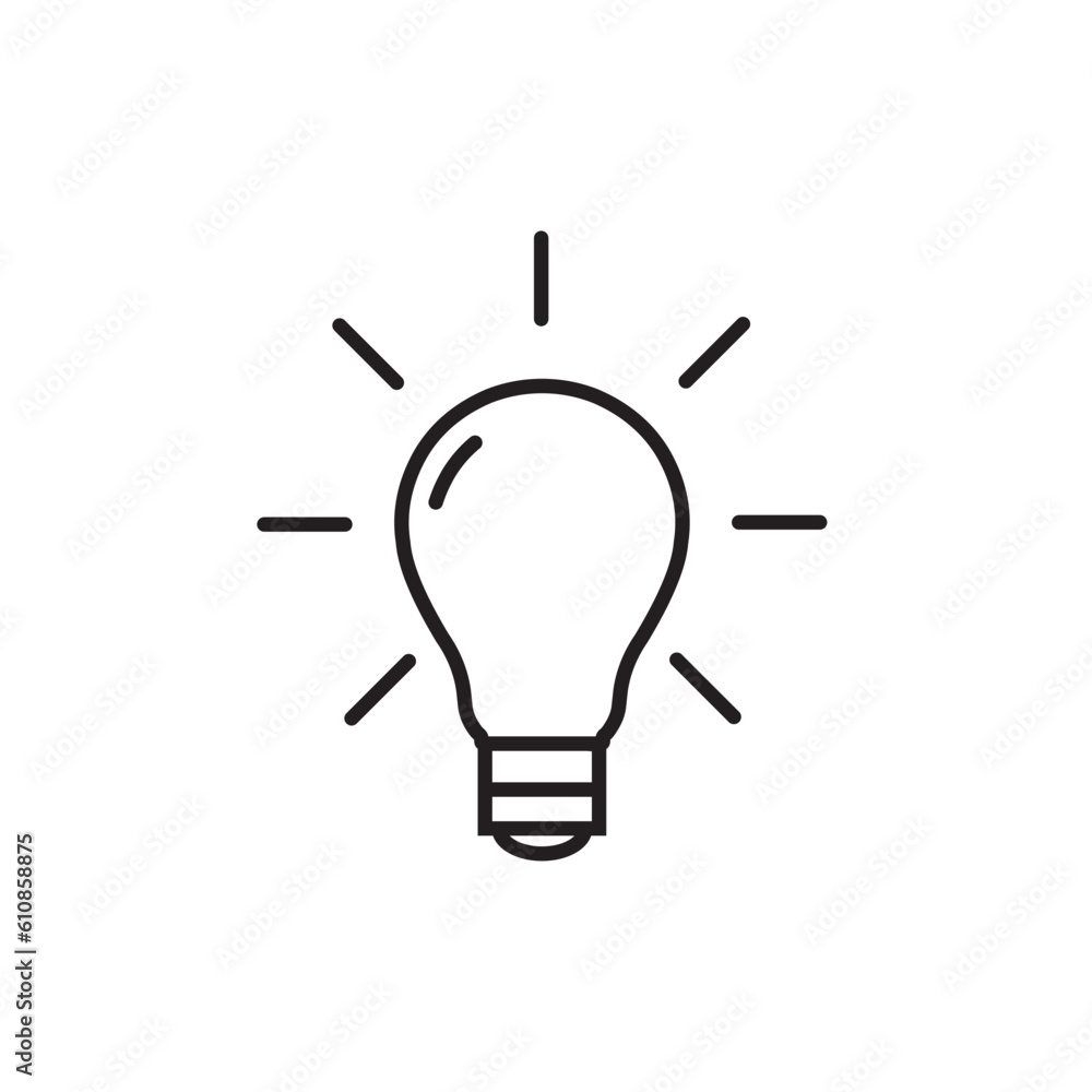 Light bulb line icon, idea logo vector Light bulb line icon, idea logo vector