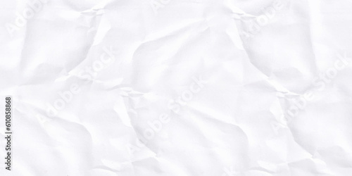 Ragged crumpled white paper texture with wrinkles, banner background. Vector art