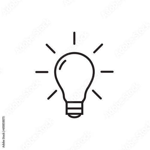 Light bulb line icon, idea logo vector