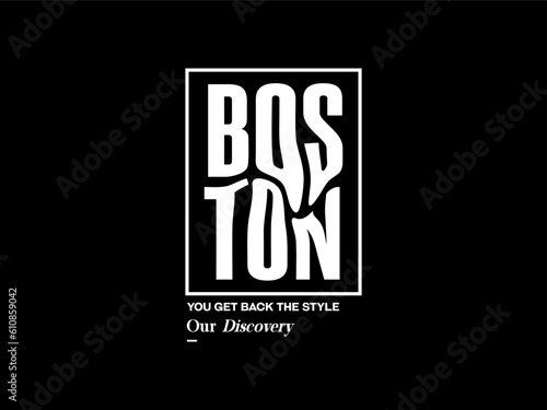 Streetwear clothing Boston typography vector template graphic tees ready for print