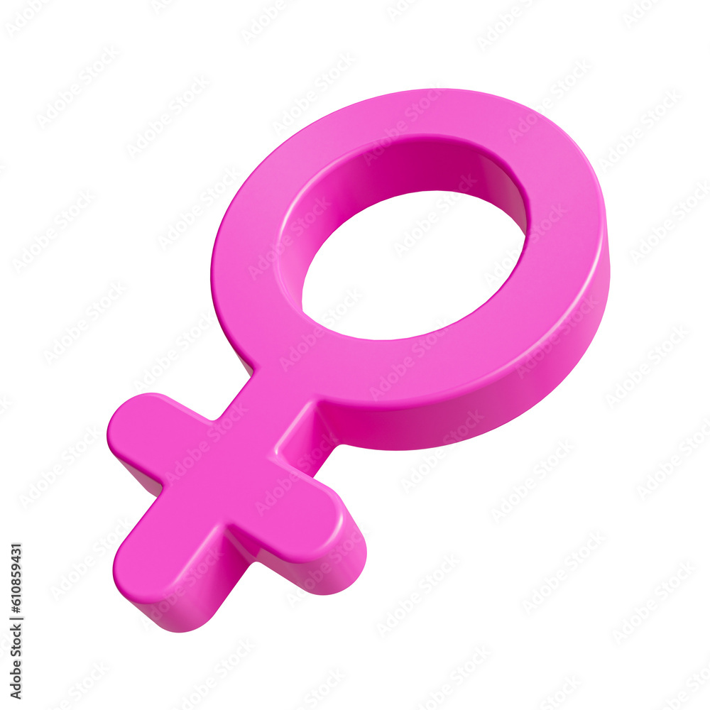 3d minimal female gender symbols. woman sign. 3d illustration. clipping path included. 3d minimal female gender symbols. woman sign. 3d illustration. clipping path included.