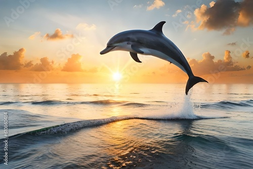 A playful dolphin jumping out of the water © Muhammad