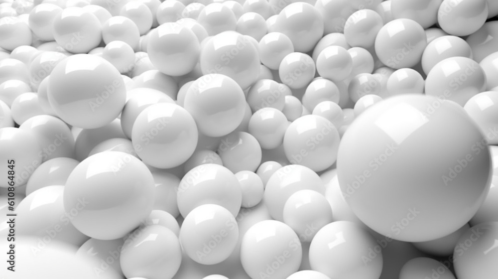 Ball white isolated on background abstract texture with Generative Ai. 