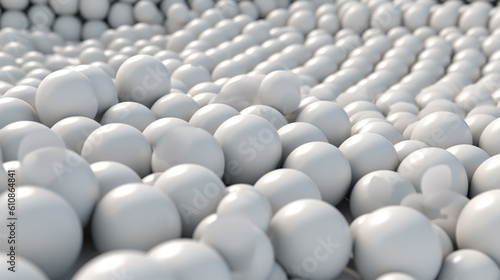 Pile of Ball white isolated on background abstract texture with Generative Ai. 