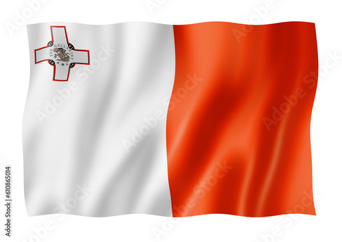 Malta flag isolated on white