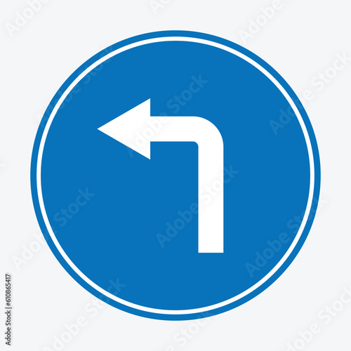 turn left aheah sign