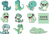 Set of Cute Dinosaurs
