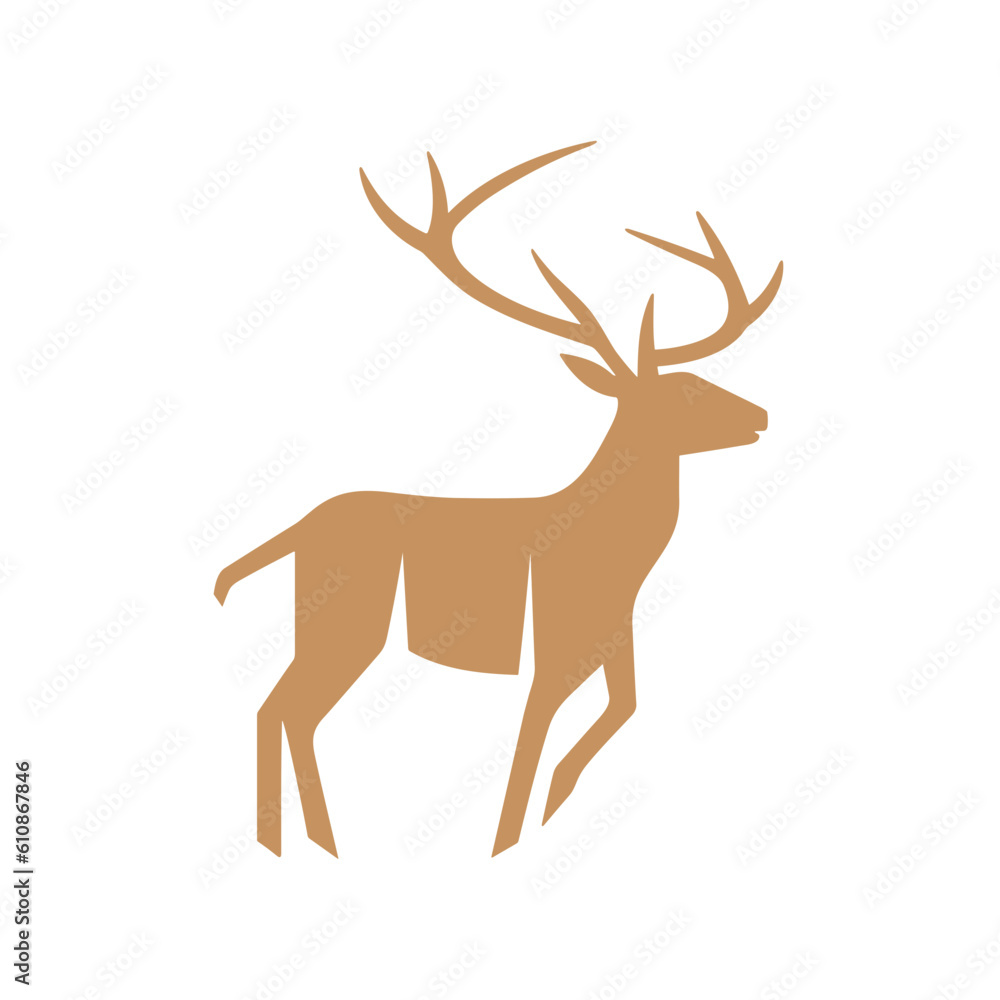 Obraz premium Deer Silhouette Pictogram Logo