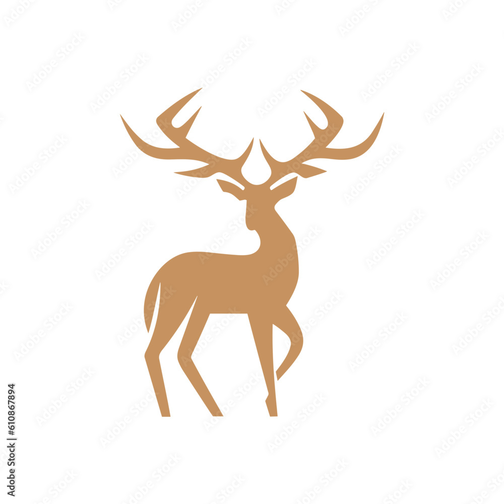 Deer Silhouette Pictogram Logo Deer Silhouette Pictogram Logo