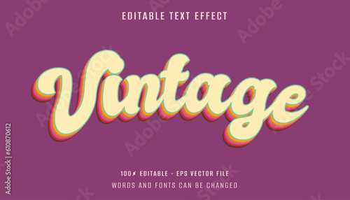 vintage 3d text effect design