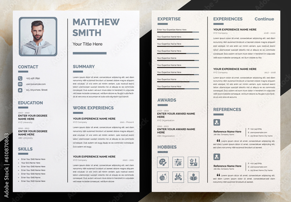 Resume Stock Template | Adobe Stock