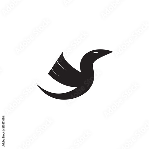 bird simple logo design illustration.