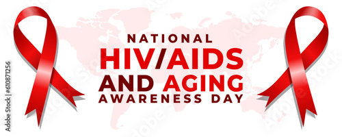 National HIV AIDS and Aging Awareness Day on 18 September Banner Background. Horizontal Banner Template Design. Vector Illustration